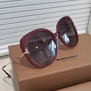 NWT Burberry Eugenie Burgundy Sunglasses